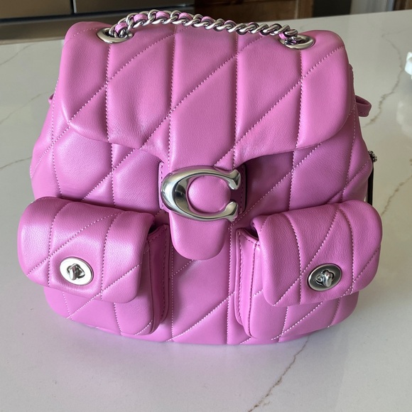 Coach Quilted Tabby Backpack in Fuchsia Pink with Silver Hardware - Picture 1 of 7